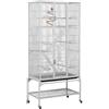 Soberine Gabbia per Uccelli Pappagalli Parrocchetti Calopsite Grande Carrello Metallo 175,5 cm Bianco