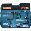 Generico kit 4in1 GEOTEK trapano avvitatore, svita bulloni a impulsi, smerigliatrice, trapano tassellatore, 2 batterie con valigia e caricabatteria