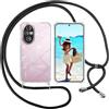 ISOI Cover con Cordino per Honor 200 5G, Custodia Trasparente con Collana Tracolla Laccio Collo Ultra Sottile Morbido TPU Silicone Antiurto AntiGraffio Antiscivolo Case, Nero