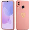 JIEZUIMEI Cover per Huawei P20 LITE,Custodia con Amore Cuore per Donna TPU Silicone Morbido Antiurto Protezione Fotocamera Cover,Motivo Cuore per Ragazze Donna Cover-rosa