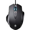 Uineer Mouse cablato per aziende, 7200 DPI Regolabile, 4 retroilluminazione a LED,mouse USB cablato con 6 pulsanti, Mouse PC, Laptop, Lavoro e Giochi,Nero opaco