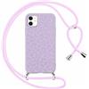 Yoedge Cover con Cordino per Apple iPhone 11 6,1, Custodia con Laccio Collana Tracolla Aesthetic Disegni, Silicone TPU Necklace Regolabile Protettiva Corda Case per iPhone 11, Leopardata 04