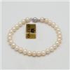 HOSHY Bracciale di perle d' acqua dolce bianche e chiusura in oro bianco 18 kt E.2401