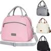 Runmeihe Borsa Termica per Donna, Borsa Porta Pranzo Riutilizzabile con Tracolla, Piccole Lunch Bag Impermeabili per Adulti per Lavoro Viaggio Picnic Scuola (PINK)