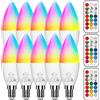 ChangM Lampadina LED Cambia Colore, Lampadina E14 Smart Candle con Telecomando Dimmerabile, 5W (sostituisce 40W) RGB Bianco Dimmerabile Caldo 2700K, Confezione da 10