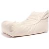 Ecopuf - Master Polyester Divano Pouf da esterno Chaise Longue - Pouf Poltrona con custodia e maniglia - Poltrona Relax da salotto - 115x65x60cm, Panna Nc18