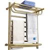 SXLSZ Scaldasalviette Elettrico Bagno Oro Spazzolato Radiatore Scaldasalviette Acciaio Inox Termoarredo Elettrico Basso Consumo 170W Scaldasalviette Asciugabiancheria da Parete,Plug in,Type A