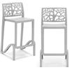 REDÒKASA Sgabello in polipropilene TETI con poggiapiedi H65, MADE IN ITALY, idrorepellente, resistenza ai raggi UV, design moderno, ideale per sala da pranzo, cucina, bar, ristoranti o giardino (2, Bianco)