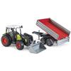 Bruder 02112 Claas Nectis Trattore con benna e rimorchio ribaltabile