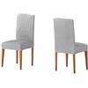 Martina Home Pack 2 Fodere per Side, Cotone Poliestere, Grigio Anima, Confezione 2 sedie con Schienale
