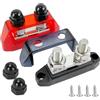 Choonjin 2 Pezzi DC Bus Bar 12V - 48V, 250A Morsettiera, Barra Collettrice Batteria con Bullone M10, Morsettiera Distribuzione Rosso + Nero, per Auto, Camper, Solare, Marina, Barca, Camion (1)