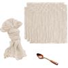 Embhlitfe Tovaglioli lino 6 pezzi Tovaglioli stoffa 45 x 55 Cm Tovaglioli cotone Lavabili Riutilizzabili Tovaglioli di stoffa Cena Versatili Tovaglioli Fatti a Mano per la Matrimonio e Feste (beige)