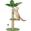 PawHut Albero per Gatti con Palo Tiragraffi, Piattaforme e Palline, in Peluche e Truciolato, Ø40x83 cm, Verde