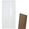 Generico Porta a Soffietto da Interno in PVC Effetto Legno - Kit Fai da Te Completo con Accessori, Guida Superiore e Chiusura con Maniglia,Riducibile in Altezza e Lunghezza, Reversibile, 82x214 cm. (Noce)