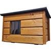 QLS Cuccia per gatti, in legno, isolata, per esterni, 57 x 44 x 36 cm