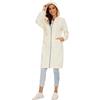 New front Felpa Lunga con Cappuccio da Donna Manica Lunga Cappotto Cardigan Lungo con Zip a Coulisse Felpa da Donna a Maniche Lunghe con Tasche Cardigan Autunno Invernali Felpe,Bianco Sporco,S