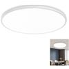 Chao Zan Lampada da Soffitto LED Luce 18W Plafoniera LED Moderno Bianco Freddo 6000K 1800LM per Bagno Cucina Camera da letto Sala Soggiorno Corridoio Ufficio CantinaΦ23cm (18W, Telaio bianco)