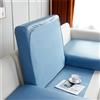 KYJSW Coprisedile Elastico per Divano Copriseduta in Pelle PU Fodera per Cuscino Antiscivolo Impermeabile Rimovibile Facile da Pulire (Azzurro,Cuscino Posteriore)