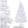 Ansobea Albero di Natale artificiale, 180 cm, con supporto in metallo, in PVC, ignifugo, con 650 punte, per interni ed esterni, bianco