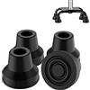 supregear 4pcs Quad Puntale per Stampelle, Antiscivolo Gomma Punta di Canna Presa Estrema Canna Sostituzione Piedino in Gomma per Diametro 13 mm Camminata Standard e Bastone in Piedi Accessorioi