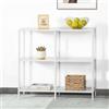 HDANI 80cm Tavolo Consolle in Metallo con 3 Ripiani di Stoccaggio,Piccolo Tavolo da Divano, Tavolo Consolle Stretto,Stile Moderno,Adatto per ingresso Tavolo Soggiorno,Camera da Letto, Bianco