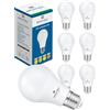 Bratek 6 Lampadine Led E27 Luce Fredda 6500k 15w 1521 Lumen Equivalenti 120w a Incandescenza o 100w Alogene - Lampadine E27 Luce Fredda a Sfera A60