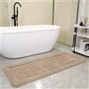 SOANNY Tappeto da Bagno 60x150 cm, Microfibra a Pelo Alto, Antiscivolo e Lavabile, Assorbente, Perfetto per Bagno e WC, Beige