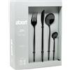 Abert Set 24 Pezzi Servizio di Posate da Tavola Porto Black Scatola Elegant Abert