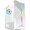 SPIRIT OF GAMER - CLONE III | Case PC Gaming RGB Bianco | Compatibile ATX/mATX/ITX | Mid Tower Vuota con Parete Laterale in Vetro Temperato | 2 Ventole per PC da 120 mm di cui 1 ARGB