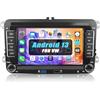 CAMECHO [1+32G] CAMECHO Android 13 Autoradio per VW Polo Touran Golf 5 Golf 6 Skoda Passat Tiguan,7 Pollici HD TouchScreen Schermo Navigatore con Mirror Link WiFi RDS FM USB Bluetooth Comandi al Volante