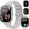 Fitoncloud Smartwatch Uomo Donna con Chiamate BLE5.2, 2,01 HD Orologio Smartwatch con SpO2/Sonno/Cardiofrequenzimetro, 120+ Modalità Sportive, Impermeabile IP67 Smart Watch per iOS/Android, Grigio