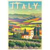 MyPuzzle.com MyPuzzle Paesaggio Rurale Romantico, Italia, Poster D'epoca In Stile Art Déco, Illustrazione - Premium 1000 Pezzi Puzzle - MyPuzzle Collezione speciale di Puzzle Galaxy