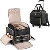 Prokva Borsa per Trucco con 4 Custodie Singole, Custodia per Trucco Professionale con Ruote, Borsa da Viaggio per Truccatore, Nero (Borsa Vuota, Design Brevettato)