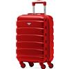 Flight Knight ABS 3 Taglia Valigia Leggera Compatibile Con Alitalia, easyJet, RyanAir, Air Italy E Tanti Altri! Trolley Bagaglio A Mano 55x35x20 cm Grande Bagaglio Da Stiva 4 Rotelle.