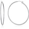 Diamond Treats Orecchini a Cerchio Grandi con Taglio Diamante in Argento 925, Orecchini a Cerchio Attorcigliati per Donna e Ragazza, Orecchini Cerchio da 50 mm di Diametro, Orecchini Grandi Donna