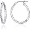 Diamond Treats Orecchini a Cerchio con Taglio Diamante in Argento 925, Orecchini a Cerchio Attorcigliati per Donna e Ragazza, Orecchini Cerchio Piccoli da 15 mm di Diametro, Orecchini Piccoli Donna