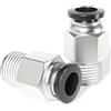 TAILONZ PNEUMATICI Rame maschio diritto 12mm tubo OD x 3/8 BSP Raccordi ad innesto rapido PC12-03 (Confezione da 10)