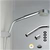 Michear Tubo flessibile curvo in acciaio inox universale extra per soffione doccia e braccio di estensione per vasca da bagno
