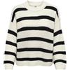 JDY Jdyjusty L/S Stripe Pullover Knt Noos, Pullover Donna, Eggnog Stripes Black, S