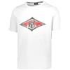 Bear MC T-Shirt Uomo Girocollo Stampa Logo Contrasto Surfboard (S, Bianco)