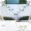 SILARLAIT Kit Decorazione Auto Matrimonio, 9 Fiori & 10 Fiocchi Bianchi & 2 Tulles/200cm & Kit di Accessori, Decorazione Auto Matrimonio Sposi, Decorazione Matrimonio per Auto