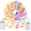 CCILAND Striscia LED da 3 m, batteria, 2 colori cangianti, telecomando | 12 modalità, dimmerabile, ritagliabile, 108 LED, autoadesivo, bianco caldo e multicolore, IP54