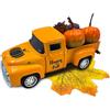 Teeloray Set di Decorazioni Zucche Autunnali, Autunno Decorazioni Tavola con Mini Artificiali Zucca Foglie di Acero Pigne Ghiande Camion Vintage in Metallo per Raccolto Autunnali Halloween Ringraziamento