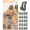 Kireida - Ganci di collegamento per grucce, 20 pezzi, rivestimento in velluto, antiscivolo, salvaspazio, colore: Grigio