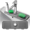 FFTANXS Tappetino Lavello Cucina Grigio Silicone,Gocciolatoio per Lavello 44.5x14cm,Tappetino Silicone Multifunzionale,Adatto al Lavello della Cucina del Bagno,Fornitura Protezione per Il Piano di Lavoro