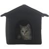 Ynnhik Cat House - Calda Cuccia Per Gatti, Rifugio Per Animali In Tessuto Oxford Impermeabile | Rifugio Per Animali Da Esterno Isolato, Cucce Per Gatti Chiuse Per Gatti Da Esterno, Per Animali Rimo