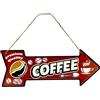 DiiliHiiri Cartello in Lamiera Caffé — 40x15cm Originale Poster Retro di American Retro Sign per Bar Pub Caffetteria e Officina Decorazione Cartello Vintage Anni 50 (9544-2)
