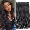 SEGO Extension Clip Capelli Lisci Mossi 60cm # Nero Naturale - Posticci per Donna Quickclip Natural Hair di Nuova Tecnologia 140g Fascia Unica Larga