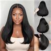 MEGALOOK Parrucche Capelli Veri 5x6 Pre Cut Lace Front Straight Wig 14 inch | Pre plucked Bleached Tiny Knots, Ready to Go Glueless Wigs，12A Silky Straight Wig，Salon-Quality Wigs Human Hair, HD Lace