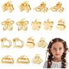 Nayyana Fermagli per Capelli in Metallo Dorato - 16 Mini Accessori per Capelli Sottili e Spessi, Graziosi Fiori per Donne